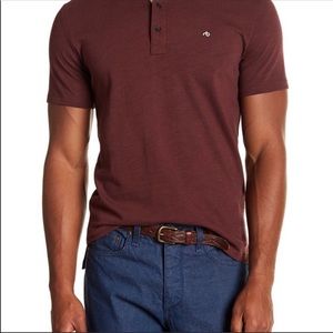 Rag & Bone polo shirt standard issue slub burgundy